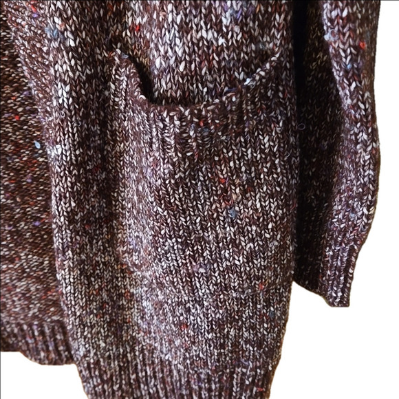 Passports Open Cardigan "Fall Foliage" Blue/Red/White Specks Women size M - Picture 4 of 13